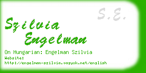 szilvia engelman business card